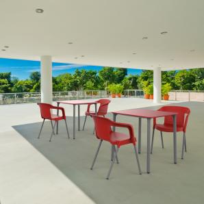 GARBAR MARSELLA Mesa Cuadrada Interior, Exterior 70x70 Blanco