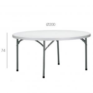 GARBAR MOZART Mesa Redonda Plegable Interior, Exterior Ø200 Gris