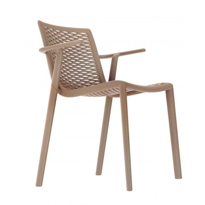 2 RESOL NETKAT Silla Con Brazos Interior, Exterior  Arena - 2 unidades