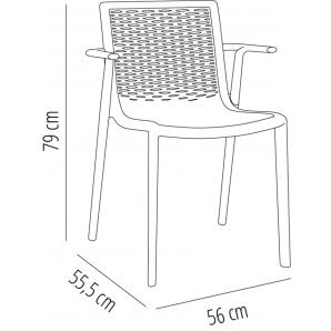 2 RESOL NETKAT Silla Con Brazos Interior, Exterior  Blanco - 2 unidades