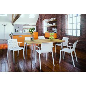 2 RESOL NETKAT Silla Con Brazos Interior, Exterior  Blanco - 2 unidades