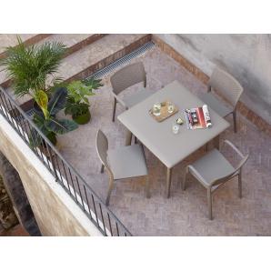 RESOL NEW DESSA Mesa Cuadrada Interior, Exterior 90x90 Blanco