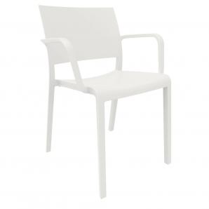 2 RESOL NEW FIONA Silla Con Brazos Interior, Exterior  Blanco - 2 unidades