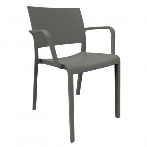 2 RESOL NEW FIONA Silla Con Brazos Interior, Exterior  Gris oscuro - 2 unidades