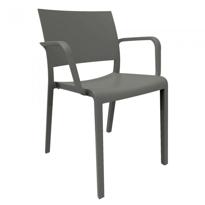 2 RESOL NEW FIONA Silla Con Brazos Interior, Exterior  Gris oscuro - 2 unidades