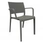 2 RESOL NEW FIONA Silla Con Brazos Interior, Exterior  Gris oscuro - 2 unidades