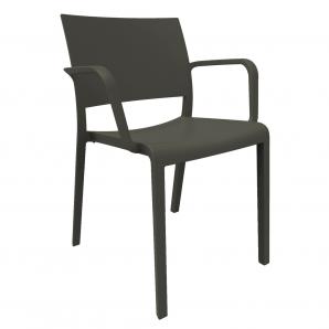2 RESOL NEW FIONA Silla Con Brazos Interior, Exterior  Negro - 2 unidades