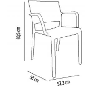 2 RESOL NEW FIONA Silla Con Brazos Interior, Exterior  Negro - 2 unidades