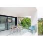 GARBAR NOA Mesa Cuadrada Interior, Exterior 90x90 Pie Blanco - Tablero Blanco