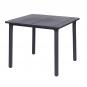 GARBAR NOA Mesa Cuadrada Interior, Exterior 90x90 Pie Gris Oscuro - Tablero Gris Oscuro