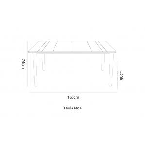 GARBAR NOA Mesa Rectangular Interior, Exterior 160x90 Pie Blanco - Tablero Blanco