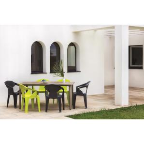 GARBAR NOA Mesa Rectangular Interior, Exterior 160x90 Pie Blanco - Tablero Blanco