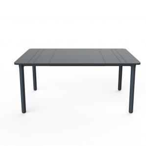 GARBAR NOA Mesa Rectangular Interior, Exterior 160x90 Pie Gris Oscuro - Tablero Gris Oscuro