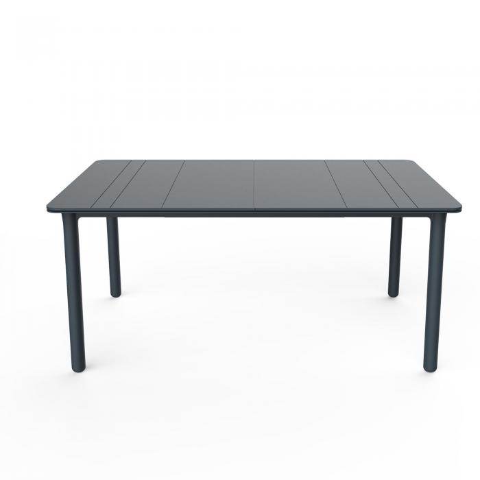GARBAR NOA Mesa Rectangular Interior, Exterior 160x90 Pie Gris Oscuro - Tablero Gris Oscuro
