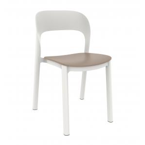 4 GARBAR ONA Silla Interior, Exterior Blanco - Arena - 4 unidades