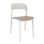 4 GARBAR ONA Silla Interior, Exterior Blanco - Arena - 4 unidades
