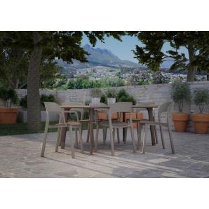 4 GARBAR ONA Silla Interior, Exterior Blanco - Arena - 4 unidades