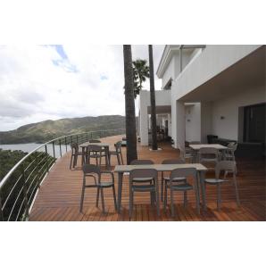 4 GARBAR ONA Silla Interior, Exterior Blanco - Arena - 4 unidades