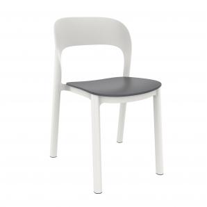 4 GARBAR ONA Silla Interior, Exterior Blanco - Gris oscuro - 4 unidades
