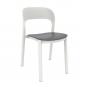 4 GARBAR ONA Silla Interior, Exterior Blanco - Gris oscuro - 4 unidades