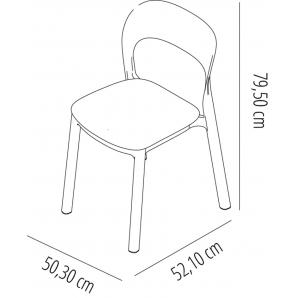 4 GARBAR ONA Silla Interior, Exterior Blanco - Gris oscuro - 4 unidades