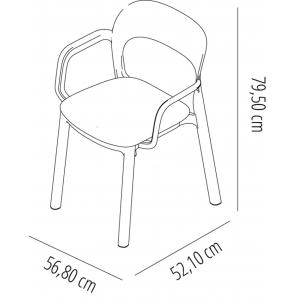 4 GARBAR ONA Silla Con Brazos Interior, Exterior Arena - Chocolate - 4 unidades