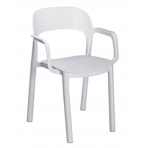 4 GARBAR ONA Silla Con Brazos Interior, Exterior Blanco - Blanco - 4 unidades