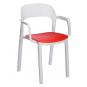 4 GARBAR ONA Silla Con Brazos Interior, Exterior Blanco - Rojo - 4 unidades