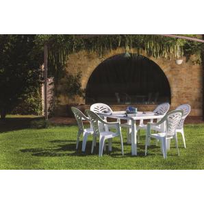 25 GARBAR PALMA Silla Con Brazos Exterior Blanco - 25 unidades