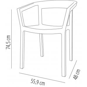 2 RESOL PEACH Silla Con Brazos Interior, Exterior  Arena - 2 unidades