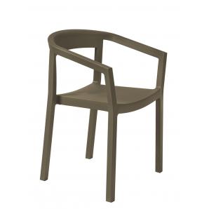 2 RESOL PEACH Silla Con Brazos Interior, Exterior  Chocolate - 2 unidades