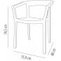2 RESOL PEACH Silla Con Brazos Interior, Exterior  Chocolate - 2 unidades