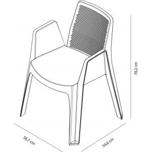 4 GARBAR PLAY Silla Con Brazos Exterior Gris oscuro - 4 unidades