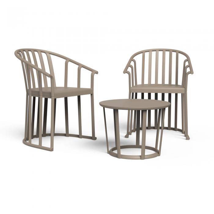 RESOL RAFF Set 2+1 Silla Con Brazos-Mesa Interior, Exterior Arena