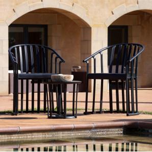 RESOL RAFF Set 2+1 Silla Con Brazos-Mesa Interior, Exterior Arena