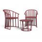 RESOL RAFF Set 2+1 Silla Con Brazos-Mesa Interior, Exterior Burdeos
