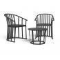 RESOL RAFF Set 2+1 Silla Con Brazos-Mesa Interior, Exterior Negro