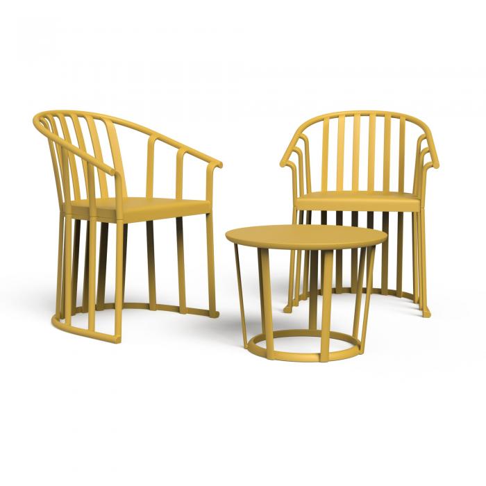 RESOL RAFF Set 2+1 Silla Con Brazos-Mesa Interior, Exterior Toscano