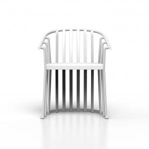 4 RESOL RAFF Silla Con Brazos Exterior  Blanco - 4 unidades