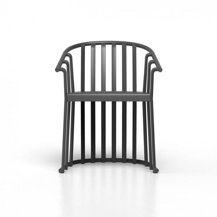 4 RESOL RAFF Silla Con Brazos Exterior  Negro - 4 unidades
