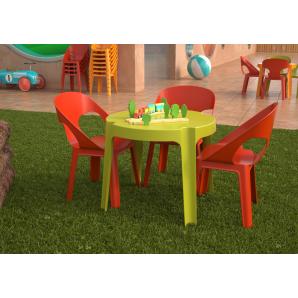 4 GARBAR RITA Mesa Infantil Interior, Exterior 50x50 Naranja - 4 unidades