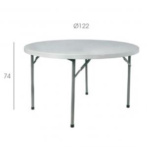 GARBAR ROSSINI Mesa Redonda Plegable Interior, Exterior Ø122 Gris