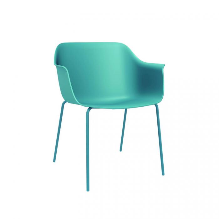 2 RESOL SHAPE Silla Con Brazos 4 Patas Interior  Azul retro - 2 unidades