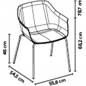 2 RESOL SHAPE Silla Con Brazos 4 Patas Interior  Blanco - 2 unidades