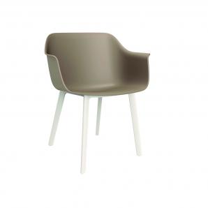 2 RESOL SHAPE Silla Con Brazos Click Interior Arena - Blanco - 2 unidades