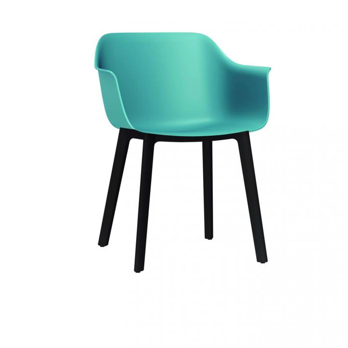 2 RESOL SHAPE Silla Con Brazos Click Interior Azul retro - Negro - 2 unidades