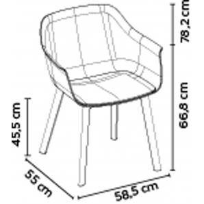 2 RESOL SHAPE Silla Con Brazos Click Interior  Blanco - 2 unidades