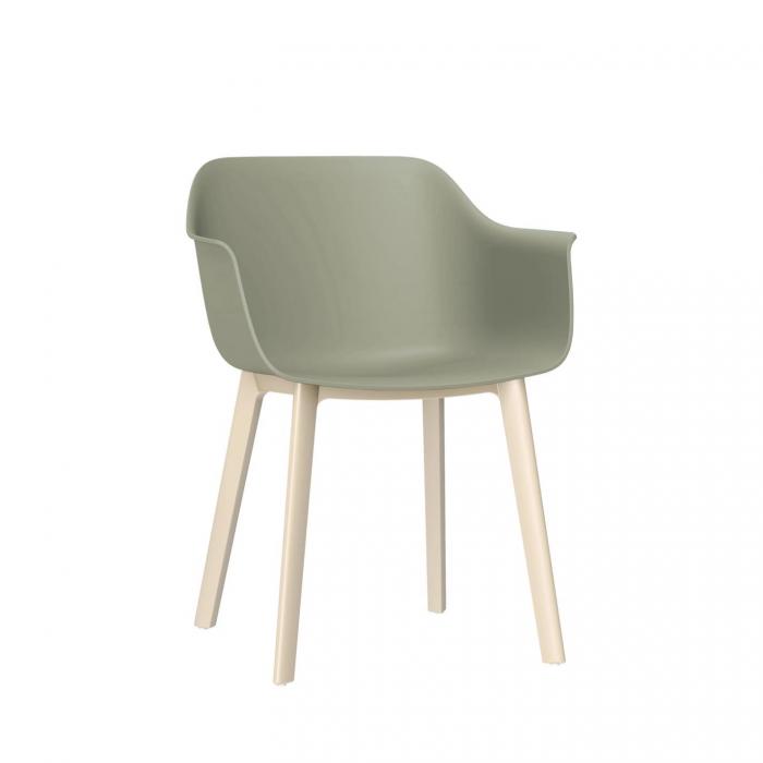 2 RESOL SHAPE Silla Con Brazos Click Interior  Gris verdoso - Marfil - 2 unidades