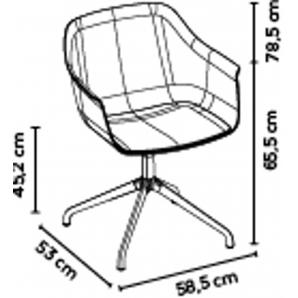 2 RESOL SHAPE Silla Con Brazos Giratorio Araña Interior  Blanco - 2 unidades