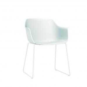 2 RESOL SHAPE Silla Con Brazos Patín Interior  Blanco - 2 unidades